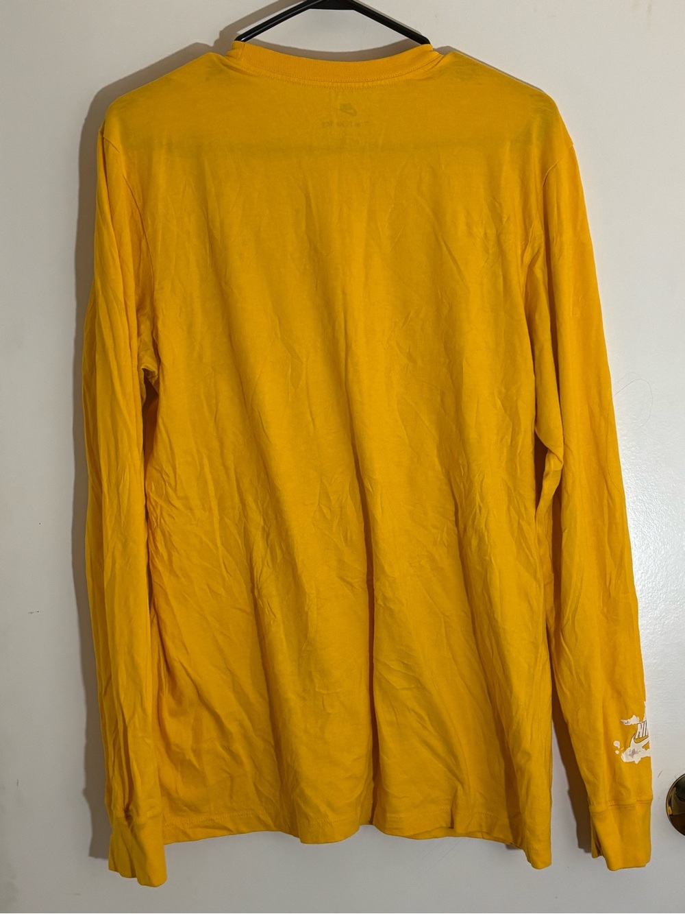 Nike Men’s Long-Sleeve Basketball Graphic Tee - Yellow with Multi-Panel Chest - Picture 2 of 5